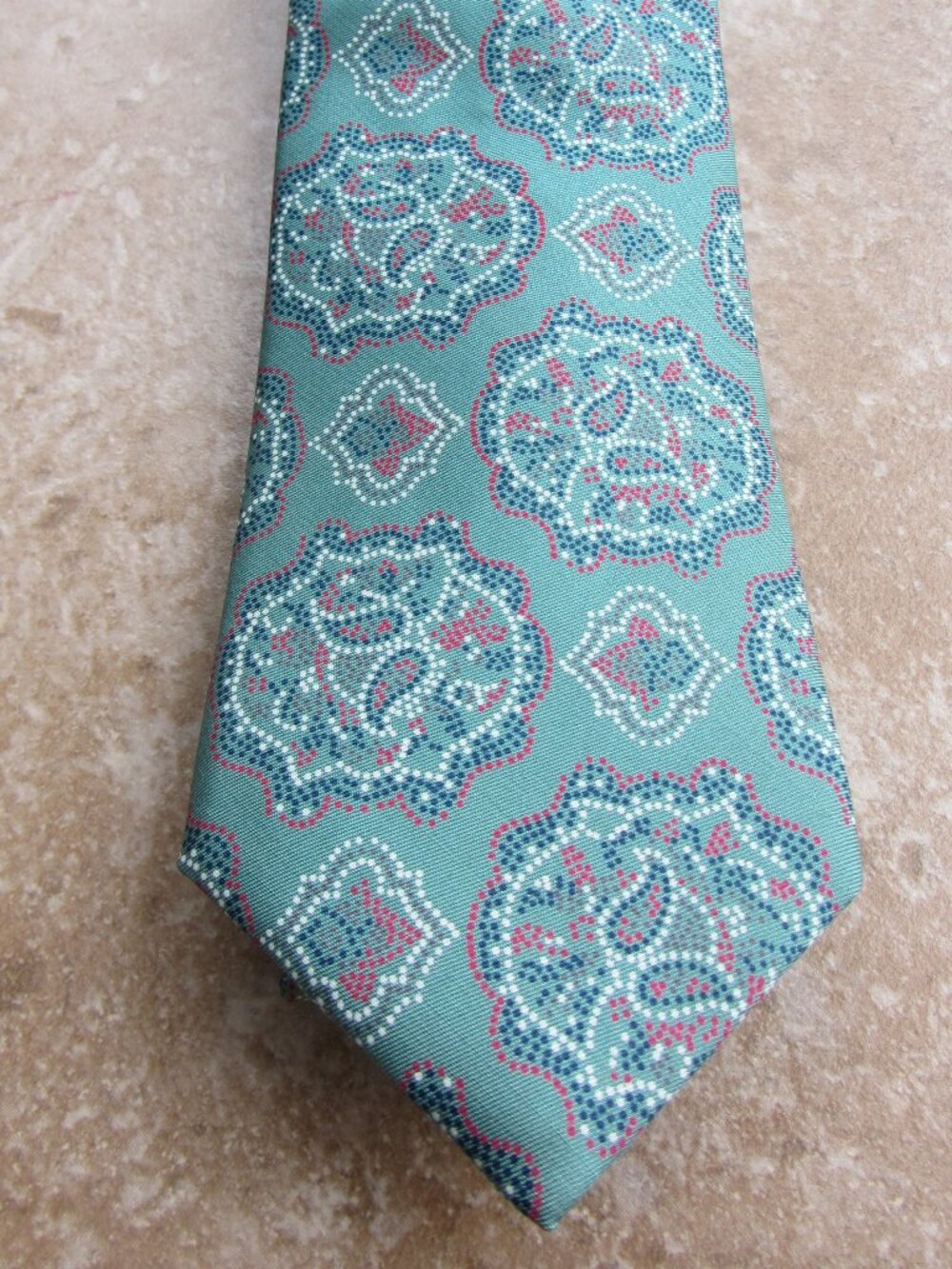 Christian Dior All Silk Made in USA Teal Necktie